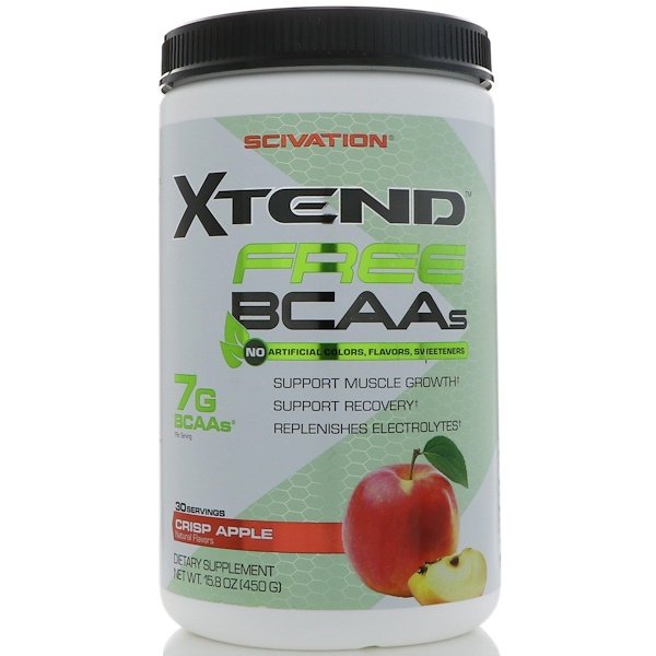 Scivation, Xtend ,Free BCAAs, Crisp Apple, 15.8 oz (450 g) (Discontinued Item)