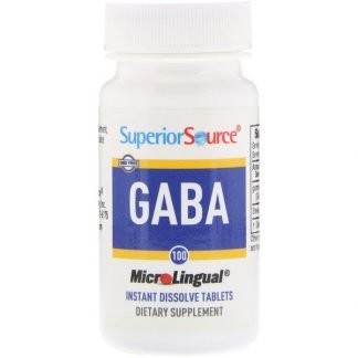Superior Source, GABA, 100 mg, マイクロリンガル® さっと溶ける錠剤 100 錠