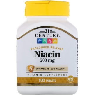 21st Century, ナイアシン、 プロロングドリリース、 500 mg、 100 タブレット