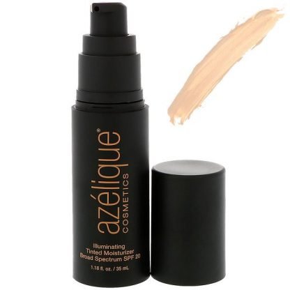 Azelique, Illuminating Tinted Moisturizer, Cruelty-Free, Certified Vegan, Broad Spectrum SPF 20, Light, 1.18 fl oz (35 ml)