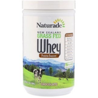 Naturade, ニュージーランド グラスフェッド ホエイプロテイン ブースター、 チョコレート、 17.8 oz (504 g)