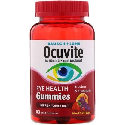 Bausch & Lomb, Ocuvite、アイヘルスグミ、ミックスフルーツフレーバー、60個の大人用のグミ