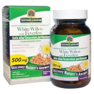 Nature's Answer, ホワイトウィローとナツシロギク、 500 mg、 60ベジキャップ