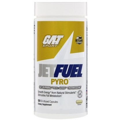 GAT, JetFuel（ジェットフュール）PYRO（パイロ）、脂肪燃焼サーモジェニック、オイル注入カプセル120粒
