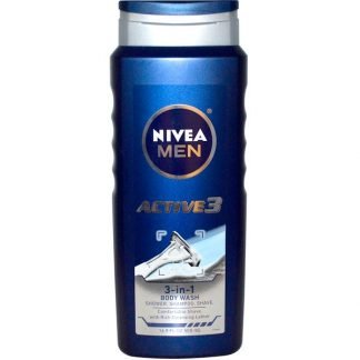 Nivea, アクティブ3、3-in-1ボディウォッシュ、男性向け、16.9 液体オンス（500 ml）