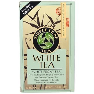 Triple Leaf Tea, ホワイト ピオニー ティー、20ティーバッグ、1.34 oz (38 g)