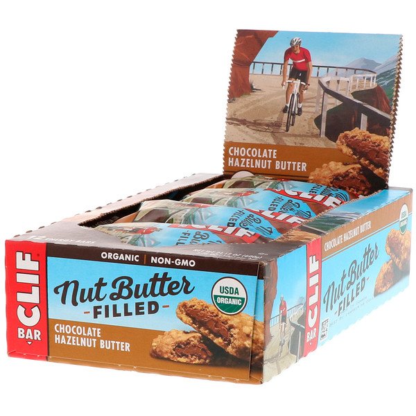 Clif Bar, オーガニックナッツバターが詰まったエナジーバー、チョコレートヘーゼルナッツバター、12エネルギーバー、各1.76 oz (50 g)