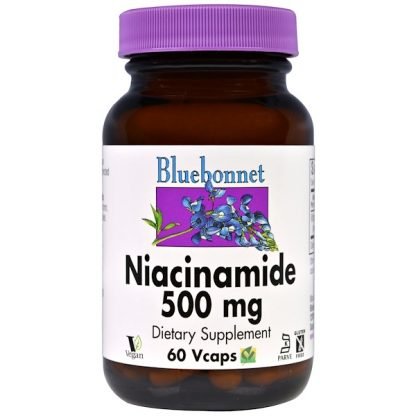 Bluebonnet Nutrition, ナイアシンアミド、500 mg、60ベジキャップ