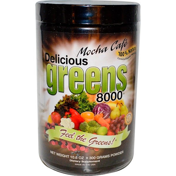 Greens World, Delicious Greens 8000、モカ・カフェ、 10.6オンス (300 g)