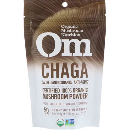 Organic Mushroom Nutrition, チャガ（Chaga）、認定100％のオーガニックマッシュルームパウダー、3.5オンス（100 g）