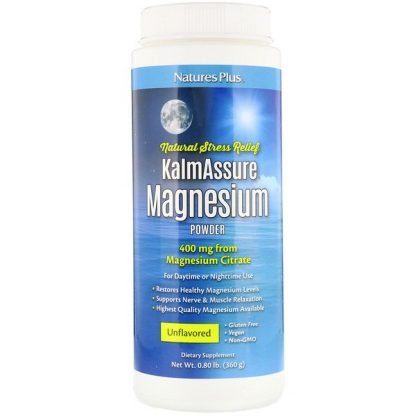 Nature's Plus, カームアシュアー、マグネシウム粉末、無香料、400 mg、0.80ポンド (360 g)