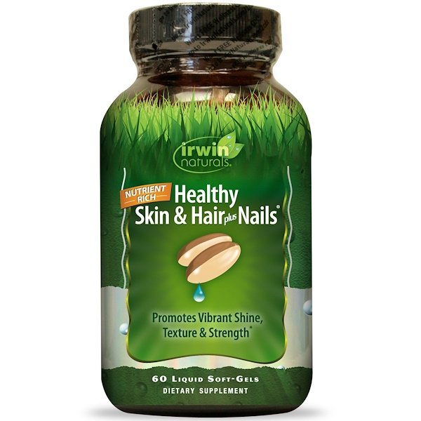 Irwin Naturals, 健康な肌&髪プラス爪, 60液体ソフトジェル