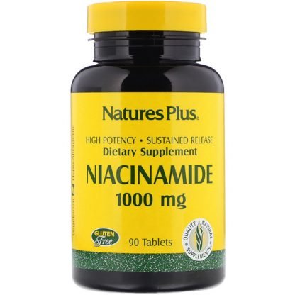 Nature's Plus, ナイアシンアミド, 1000 mg, 90 錠