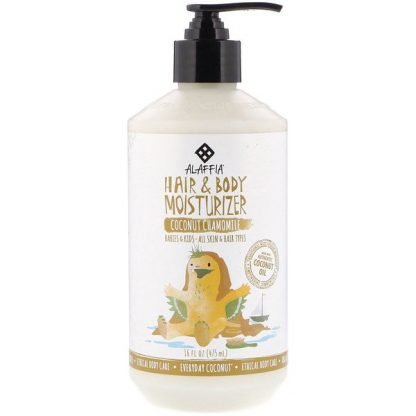 Alaffia, Hair & Body Moisturizer, Babies & Kids, All Skin & Hair Types, Coconut Chamomile, 16 fl oz (475 ml) (Discontinued Item)