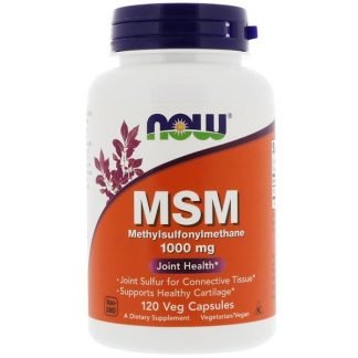 Now Foods, MSM, メチルスルホニルメタン、1,000mg、ベジカプセル120錠