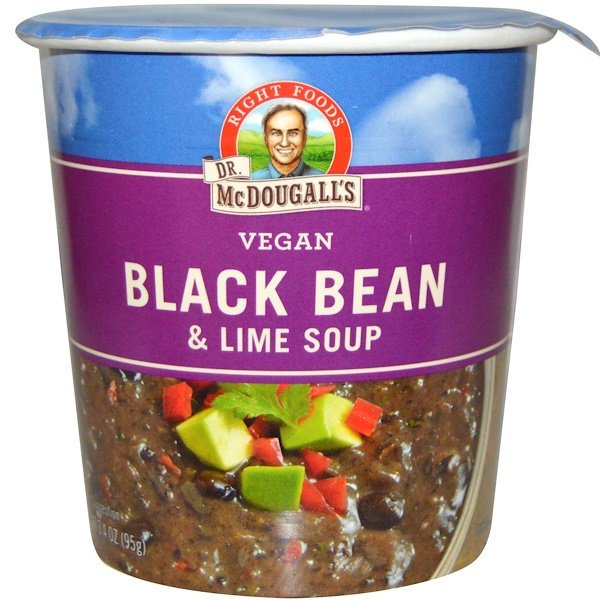 Dr. McDougall's, ブラックビーン&ライムスープ, 3.4オンス (95 g)