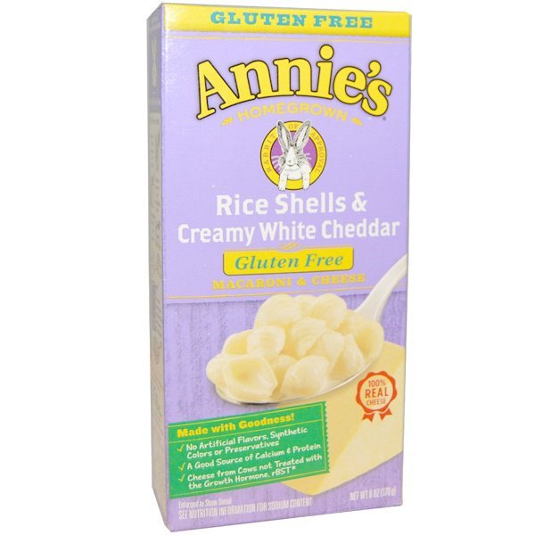 Annie's Homegrown, ライスシェル & クリーミーホワイトチェダー、マカロニ & チーズ、6オンス (170 g)