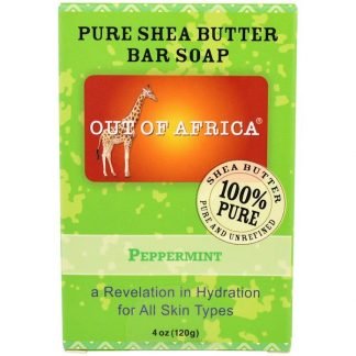 Out of Africa, ピュアシアバターソープ、ペパーミント、4 oz (120 g)