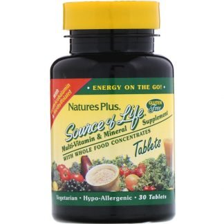 Nature's Plus, Source of Life, Multi-Vitamin & Mineral Supplement with Whole Food Concentrates, 30 Tablets
