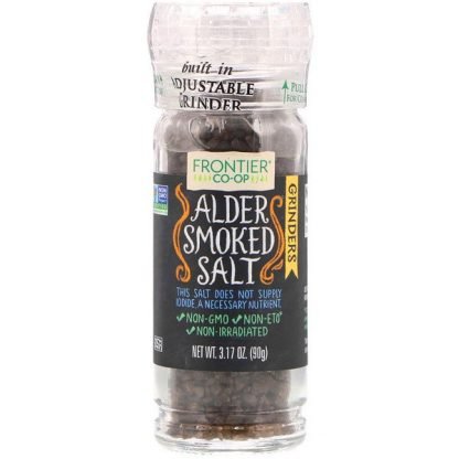 Frontier Natural Products, アルダー・スモーク・ソルト、グルメ・ソルト・グラインダー、3.2 オンス(90 g)