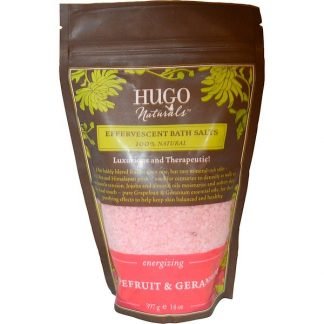 Hugo Naturals, 発泡性バスソルト、グレープフルーツ＆ゼラニウム、14オンス（397g）