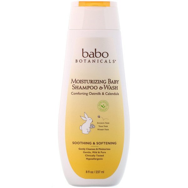 Babo Botanicals, モイスチャライジング・ベビーシャンプー&ウォッシュ、オートミルク&カレンデュラ、8 液体オンス(237 ml)