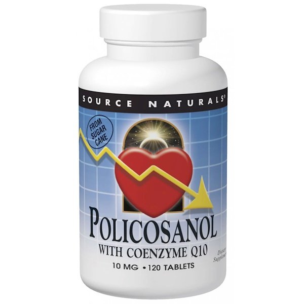 Source Naturals, Policosanol with Coenzyme Q10, 10 mg, 120 Tablets