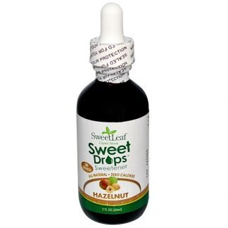 Wisdom Natural, スイートリーフ、液体ステビア、スイートドロップス、ヘーゼルナッツ、2液量オンス (60 ml)
