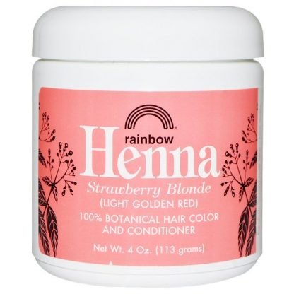 Rainbow Research, ヘナ, 100%植物性ヘアカラー&コンディショナー、ストロベリーブロンド（赤みがかったブロンド）(113 g)