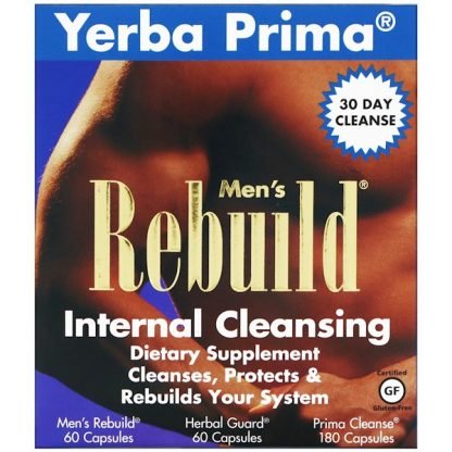 Yerba Prima, メンズリビルド・体内クレンズ、3パートプログラム、3本入り