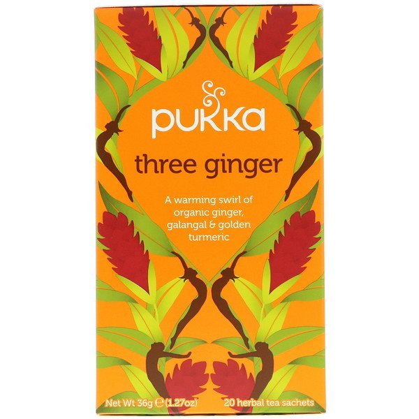 Pukka Herbs, スリージンジャーハーバルティー、カフェインフリー、20袋、1.27 oz (36 g)