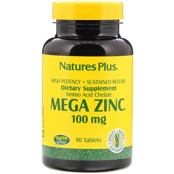 Nature's Plus, メガ亜鉛、 100 mg、 90タブレット