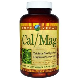 Pure Vegan, カル/マグ、180 ベジカプセル