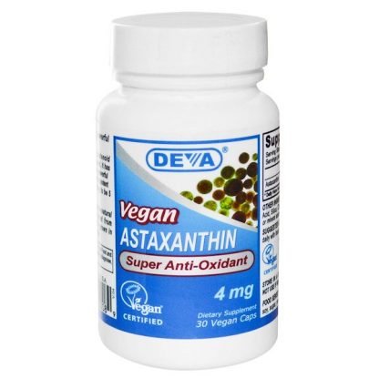 Deva, アスタキサンチン、 ビーガン、 4 mg、 30ビーガンキャップ