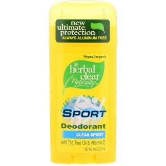 21st Century, ハーバル･クリア･ナチュラリー!、スポーツ･ナチュラル･デオドラント、クリアスポーツ、2.65 oz (75 g) (Discontinued Item)