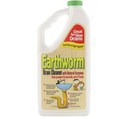 Earthworm, Drain Cleaner with Natural Enzymes, Fresh Citrus & Sage Fragrance, 32 fl oz (946 ml)