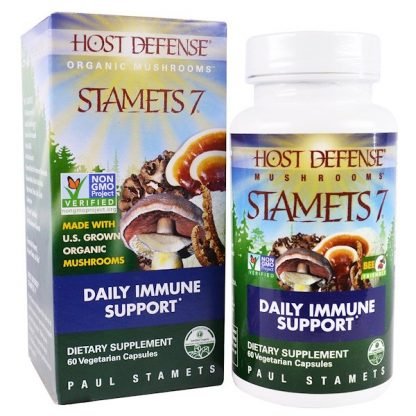Fungi Perfecti, スタメッツ7、毎日の免疫サポート、植物性カプセル60粒