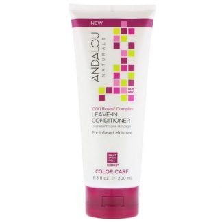 Andalou Naturals, 1000ローズコンプレックス、カラーケア、リーブインコンディショナー、6.8液量オンス (200 ml)
