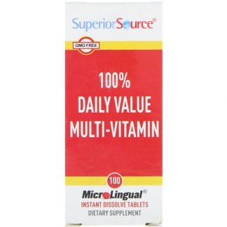 Superior Source, 1日適正摂取量の100% マルチビタミン, マイクロリンガル 即溶性錠剤 100錠
