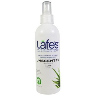 Lafe's Natural Bodycare, 消臭スプレー, アロエ,無香料, 8オンス（236 ml）