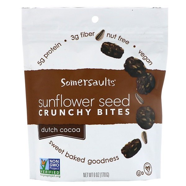Somersaults, Sunflower Seed Crunchy Bites, Dutch Cocoa, 6 oz (170 g) (Discontinued Item)