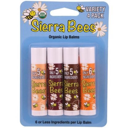 Sierra Bees, オーガニックリップクリームバリューパック、パック4種類、各4.25g