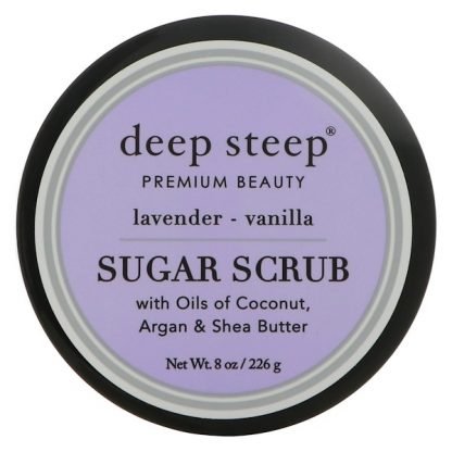 Deep Steep, シュガースクラブ、ラベンダー - バニラ、8オンス (226 g)