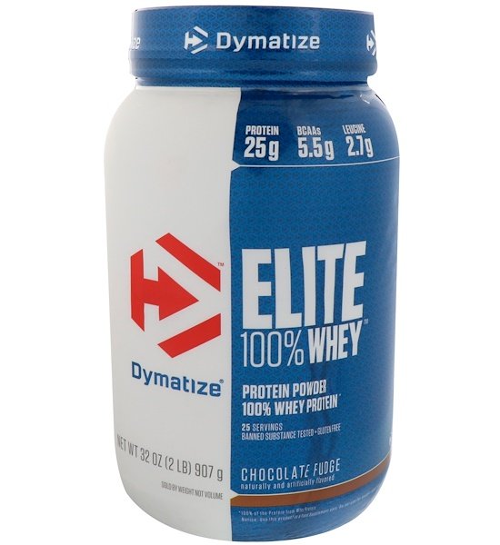 Dymatize Nutrition, Elite 100% Whey Protein Powder, Chocolate Fudge, 2 lbs (907 g) (Discontinued Item)