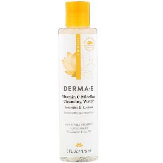 Derma E, ビタミンCミセラークレンジングウォーター、プロバイオティクス＆ルイボス、 175 ml（6fl oz）