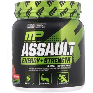 MusclePharm, アサルト、エナジー＋ストレングス、プレワークアウト、フルーツパンチ、12.17オンス（345 g）
