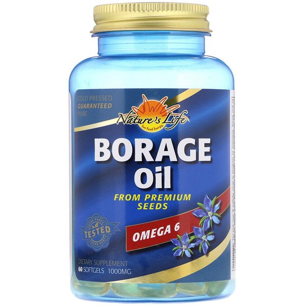 Nature's Life, Borage Oil, 1000 mg, 60 Softgels