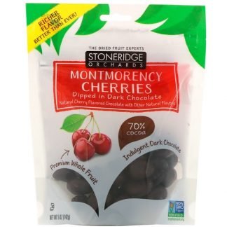 Stoneridge Orchards, ダークチョコ・ディップ・モンモランシーチェリー (142 g)