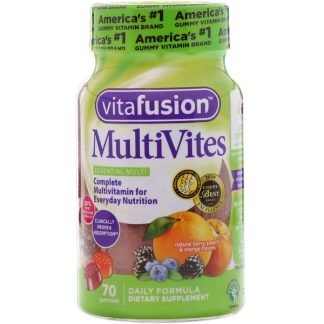 VitaFusion, マルチバイト, コンプリートマルチビタミン, 天然ベリー＆ピーチ＆オレンジ味, 70粒