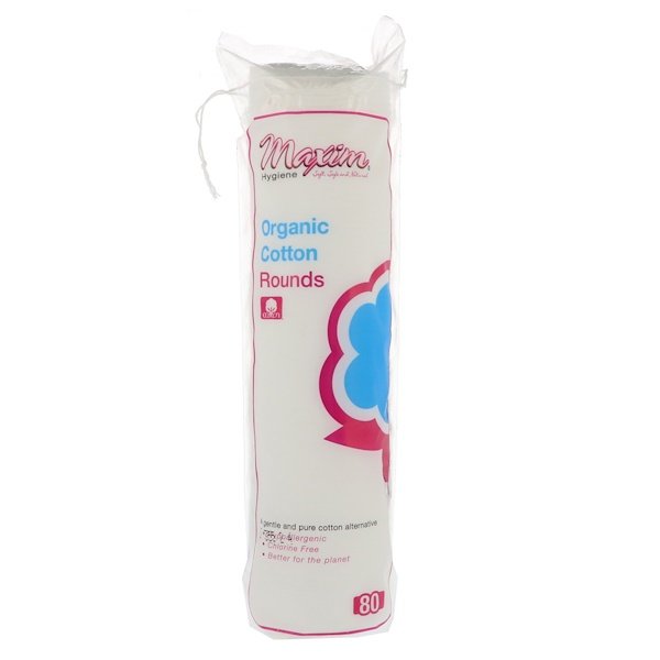 Maxim Hygiene Products, マキシムハイジーンプロダクツ, オーガニック・コットン 丸型、80枚